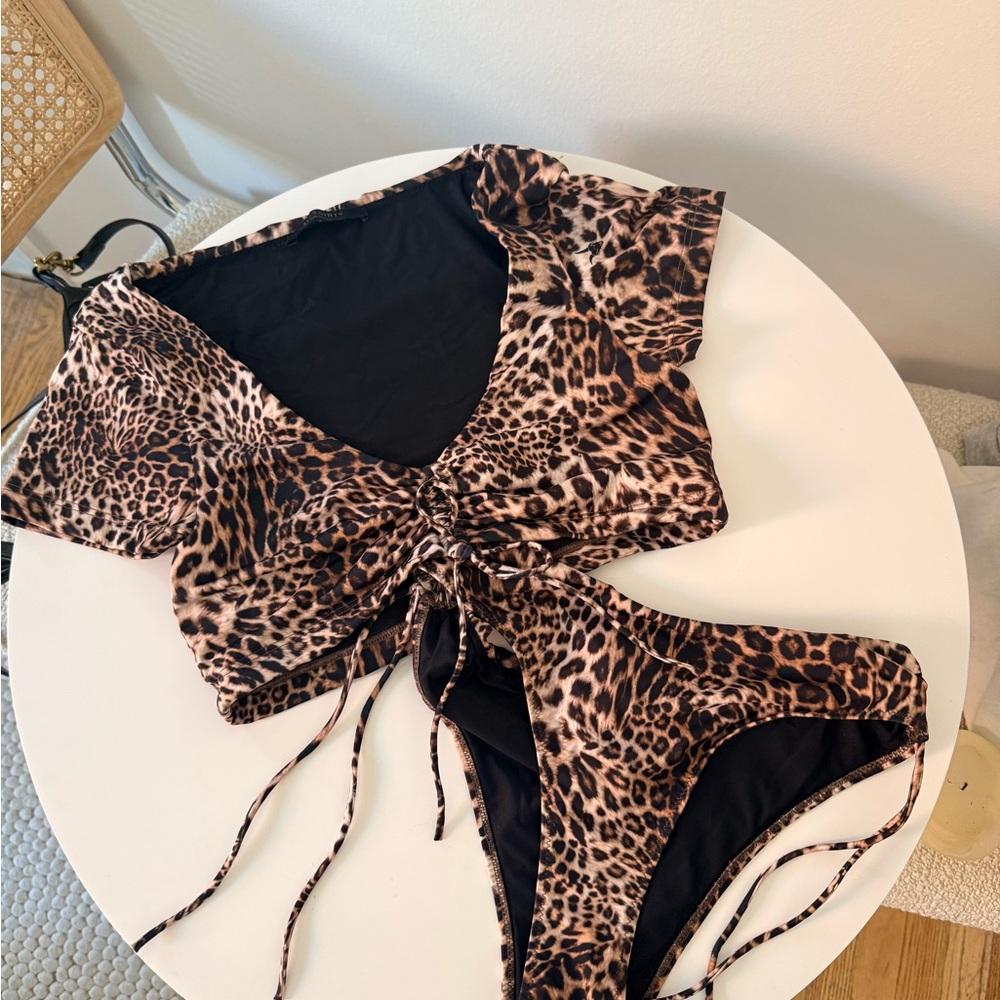 ALLSAINTS Leopard T-Shirt Top Bikini